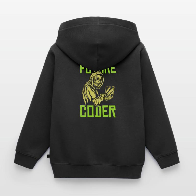 Développeur Codeur Programmeur Skull Sweat Premium à capuche zippé enfant bio