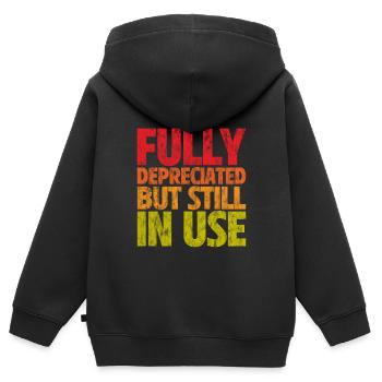 Entièrement amorti mais toujours en cours d’utilisation 3 - Sweat Premium à capuche zippé enfant bio - noir - Dos - AI Model Kid Male (0cm)