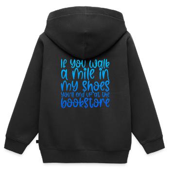 You'll End Up At The Bookstore - Kids Premium Organic Zip-up Hoodie - black - Back - AI Model Kid Male (0cm)
