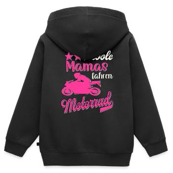 Motorrad Frauen Motorradfahrerin Bikerin - Kinder Premium Organic Zip Hoodie - Schwarz - Hinten - AI Model Kid Male (0cm)