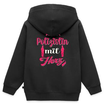 Polizistin Polizeibeamtin Polizei - Kinder Premium Organic Zip Hoodie - Schwarz - Hinten - AI Model Kid Male (0cm)