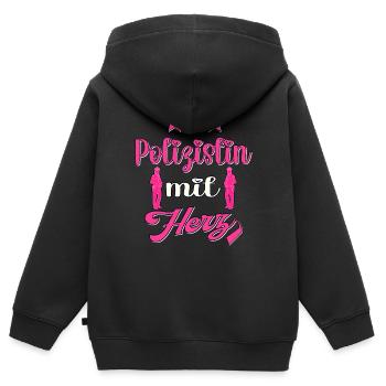 Polizistin Polizeibeamtin Polizei - Kinder Premium Organic Zip Hoodie - Schwarz - Hinten - AI Model Kid Male (0cm)