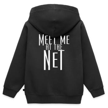 Meet Me At The Net - Kids Premium Organic Zip-up Hoodie - black - Back - AI Model Kid Male (0cm)