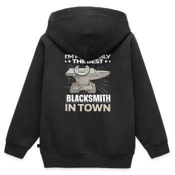 Blacksmith Metal Worker Anvil - Kids Premium Organic Zip-up Hoodie - black - Back - AI Model Kid Male (0cm)