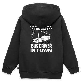 Bus Bus Driver - Kids Premium Organic Zip-up Hoodie - black - Back - AI Model Kid Male (0cm)