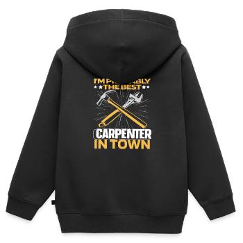 Carpenter Carpenter Carpenter Hammer - Kids Premium Organic Zip-up Hoodie - black - Back - AI Model Kid Male (0cm)