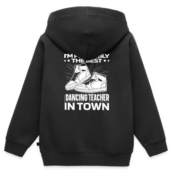 Tanzlehrer Turnschuhe - Kinder Premium Organic Zip Hoodie - Schwarz - Hinten - AI Model Kid Male (0cm)