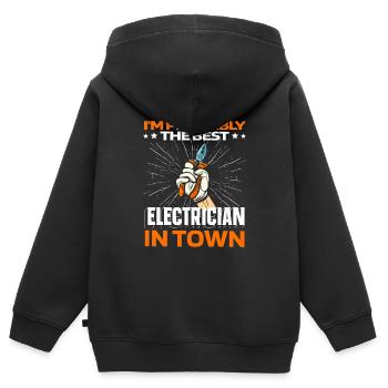 Elektriker Elektroniker Zange - Kinder Premium Organic Zip Hoodie - Schwarz - Hinten - AI Model Kid Male (0cm)