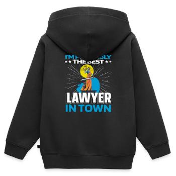 Anwalt Jurist Jura Gerechtigkeit - Kinder Premium Organic Zip Hoodie - Schwarz - Hinten - AI Model Kid Male (0cm)