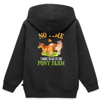 Keine Zeit ich muss zum Ponyhof - Kinder Premium Organic Zip Hoodie - Schwarz - Hinten - AI Model Kid Male (0cm)