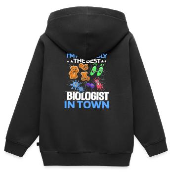 Biologie Biologe Zellen - Kinder Premium Organic Zip Hoodie - Schwarz - Hinten - AI Model Kid Male (0cm)