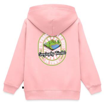 Geography Geographer Lustig - Kids Premium Organic Zip-up Hoodie - rose - Back - AI Model Kid Female (0cm)