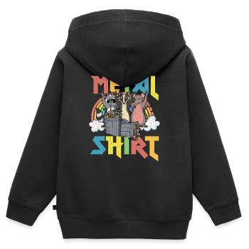 Rock Love Peace Music Heavy Trash Racoon Metal - Kinder Premium Organic Zip Hoodie - Schwarz - Hinten - AI Model Kid Male (0cm)