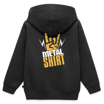 Rock Sign Rocker Hand Metal Love Metal Lover - Kinder Premium Organic Zip Hoodie - Schwarz - Hinten - AI Model Kid Male (0cm)