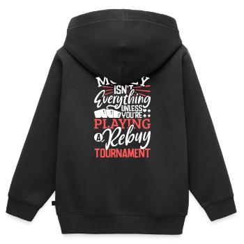 Poker Casino Poker Player Gambling Roulette - Kids Premium Organic Zip-up Hoodie - black - Back - AI Model Kid Male (0cm)