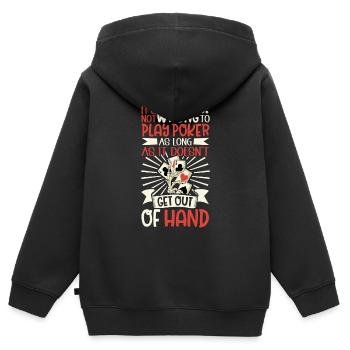 Poker Casino Poker Player Gambling Roulette - Kids Premium Organic Zip-up Hoodie - black - Back - AI Model Kid Male (0cm)