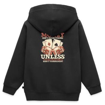 Poker Casino Poker Player Gambling Roulette - Kids Premium Organic Zip-up Hoodie - black - Back - AI Model Kid Male (0cm)