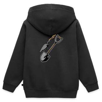 Hobbygärtner Garten Schaufel - Kinder Premium Organic Zip Hoodie - Schwarz - Hinten - AI Model Kid Male (0cm)