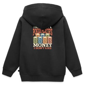 Poker Casino Poker Player Gambling Roulette - Kids Premium Organic Zip-up Hoodie - black - Back - AI Model Kid Male (0cm)