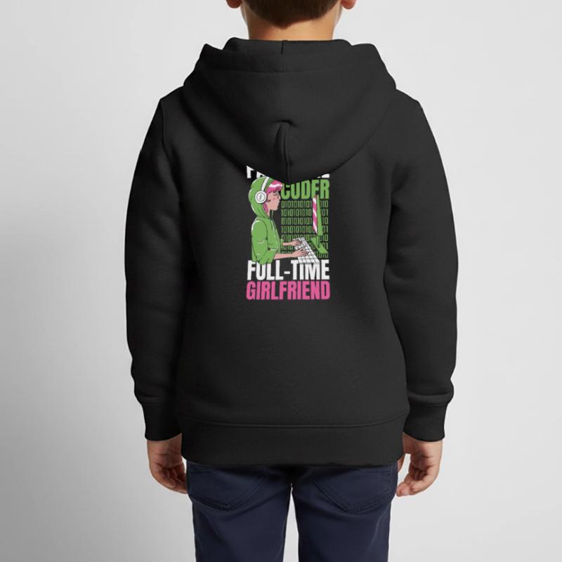 Développeur Coder Programmeur Petite amie Sweat Premium à capuche zippé enfant bio