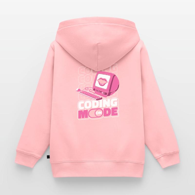 Développeur Coder Programmeur Mode activé Sweat Premium à capuche zippé enfant bio