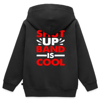 Shut Up Band est cool - Sweat Premium à capuche zippé enfant bio - noir - Dos - AI Model Kid Male (0cm)