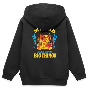 Trucker Dad Deal With Big Things Truck Driver Dad - Kinder Premium Organic Zip Hoodie - Schwarz - Hinten - AI Model Kid Male (0cm)