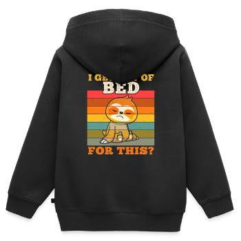 Je me suis levé pour ça? - Sweat Premium à capuche zippé enfant bio - noir - Dos - AI Model Kid Male (0cm)