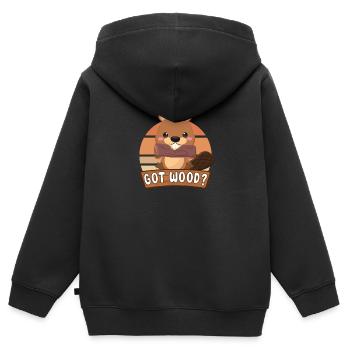 Beaver Fan Beaver Lovers Funny Beaver Gift - Kids Premium Organic Zip-up Hoodie - black - Back - AI Model Kid Male (0cm)