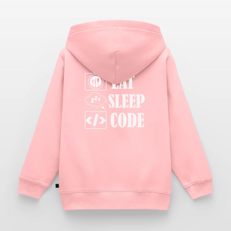 Eat Sleep Code Coding Software Kinder Premium Organic Zip Hoodie