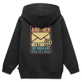 I Survived Another Meeting 29 - Kids Premium Organic Zip-up Hoodie - black - Back - AI Model Kid Male (0cm)
