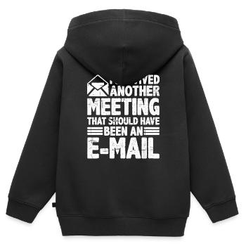 I Survived Another Meeting 28 - Kinder Premium Organic Zip Hoodie - Schwarz - Hinten - AI Model Kid Male (0cm)