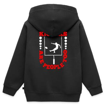 Kickers Are People Too 27 - Kids Premium Organic Zip-up Hoodie - black - Back - AI Model Kid Male (0cm)