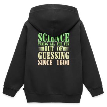 S’amuser à deviner depuis 1600 6 - Sweat Premium à capuche zippé enfant bio - noir - Dos - AI Model Kid Male (0cm)
