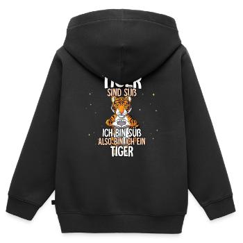 Tiger Sind Süß Tiger - Kinder Premium Organic Zip Hoodie - Schwarz - Hinten - AI Model Kid Male (0cm)