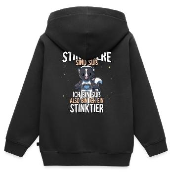 Stinktiere Sind Süß Stinktier - Kinder Premium Organic Zip Hoodie - Schwarz - Hinten - AI Model Kid Male (0cm)