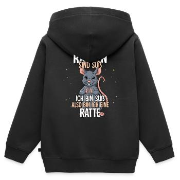 Ratten Sind Süß Ratte - Kinder Premium Organic Zip Hoodie - Schwarz - Hinten - AI Model Kid Male (0cm)