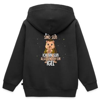 Igel Sind Süß Igel - Kinder Premium Organic Zip Hoodie - Schwarz - Hinten - AI Model Kid Male (0cm)