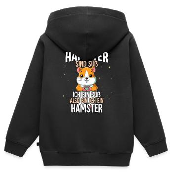 Hamster Sind Süß Hamster - Kinder Premium Organic Zip Hoodie - Schwarz - Hinten - AI Model Kid Male (0cm)