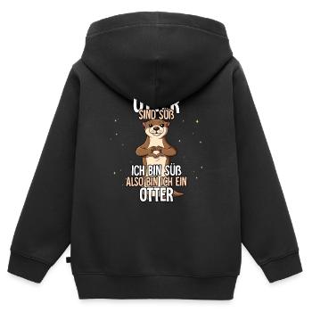 Otter Sind Süß Otter - Kinder Premium Organic Zip Hoodie - Schwarz - Hinten - AI Model Kid Male (0cm)