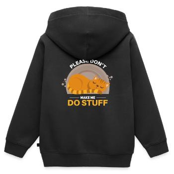 Lustiges Katzen Haustier Spruch - Kinder Premium Organic Zip Hoodie - Schwarz - Hinten - AI Model Kid Male (0cm)
