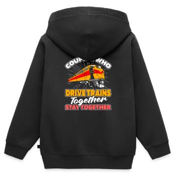 Train driver Paar - Kids Premium Organic Zip-up Hoodie - black - Back - AI Model Kid Male (0cm)