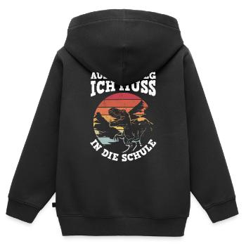 Aus Dem Weg Ich Muss In Die Schule - Einschulung D - Kinder Premium Organic Zip Hoodie - Schwarz - Hinten - AI Model Kid Male (0cm)