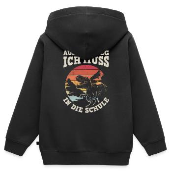 Aus Dem Weg Ich Muss In Die Schule - Schulkind Din - Kinder Premium Organic Zip Hoodie - Schwarz - Hinten - AI Model Kid Male (0cm)