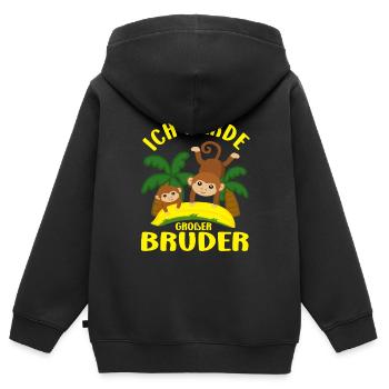 Großer Bruder Ritter Geschwister Kind Nachwuchs - Kinder Premium Organic Zip Hoodie - Schwarz - Hinten - AI Model Kid Male (0cm)