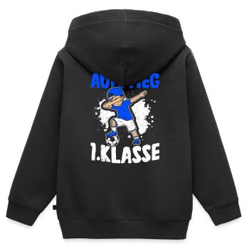 Aufstieg 1. Klasse Schulhof Schulbeginn Fußball Sc - Kinder Premium Organic Zip Hoodie - Schwarz - Hinten - AI Model Kid Male (0cm)