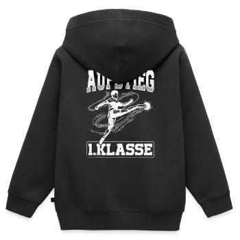 Aufstieg 1. Klasse Schulhof Schulbeginn Fußball Sc - Kinder Premium Organic Zip Hoodie - Schwarz - Hinten - AI Model Kid Male (0cm)