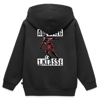 Aufstieg 1. Klasse Schulhof Schulbeginn Fußball Sc - Kinder Premium Organic Zip Hoodie - Schwarz - Hinten - AI Model Kid Male (0cm)