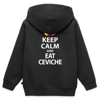 Ceviche - Kinder Premium Organic Zip Hoodie - Schwarz - Hinten - AI Model Kid Male (0cm)