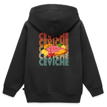 Retro Ceviche - Kinder Premium Organic Zip Hoodie - Schwarz - Hinten - AI Model Kid Male (0cm)